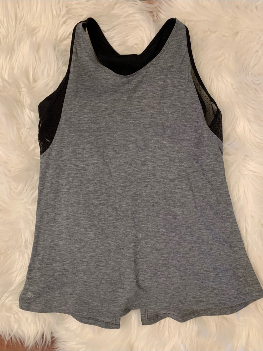 Athleta Essence CYA Support Tank Black Gray Small Activewear Yoga Workout 158123